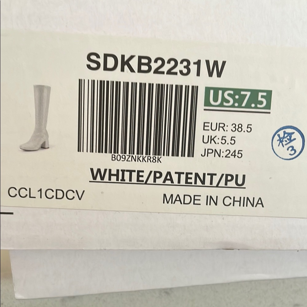 White Patent Knee-High Boots